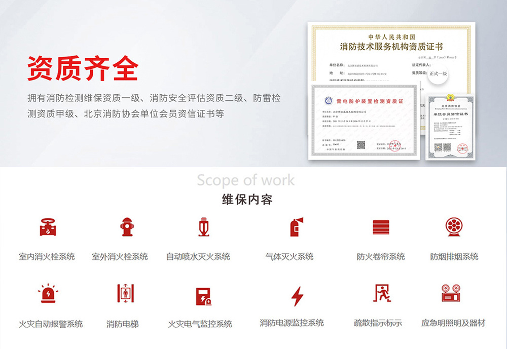 消防维保公司资质和维保内容
