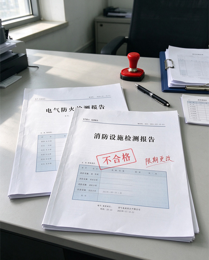 消电检测出现不合格项，应按要求整改并申请复测